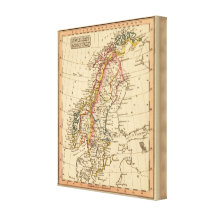 Sverige norge 3 canvasduk med gallerikvalitet 