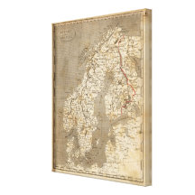 Sverige norgekarta vid Arrowsmith Kanvastryck