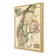 Sverige och norge 8 sträckta kanvas tryck