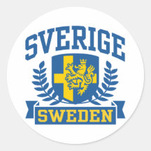 Sverige Rund Klistermärke