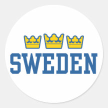 Sverige Rund Klistermärke