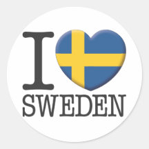 Sverige Rund Klistermärke