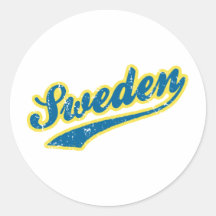 Sverige Rund Klistermärke