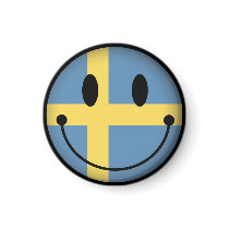 Sverige Smiley Magnet För Kylskåp