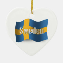 Sverige som vinkar flagga julgransdekoration
