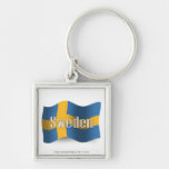 Sverige som vinkar flagga nyckelring