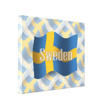 Sverige som vinkar flagga sträckt canvastryck