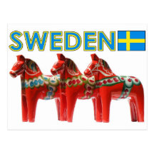 SverigeDala häst Vykort
