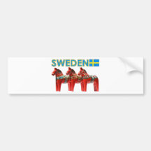 SverigeDala hästar Bildekal