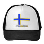 Sverigefinska flagga med namn trucker kepsar