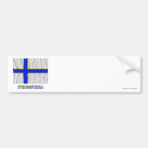 Sverigefinska som vinkar flagga med namn bildekal