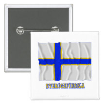Sverigefinska som vinkar flagga med namn nål
