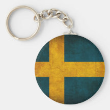 Sverigeflagga bekymrade Keychain Nyckelringar