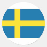 Sverigeflagga Rund Klistermärke