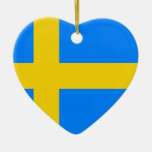 Sverigeflaggahjärta Julgranskulor