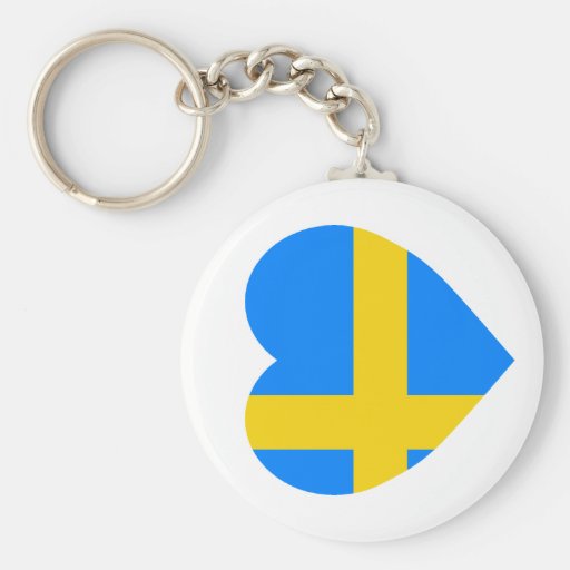 Sverigeflaggahjärta Nyckel Ring