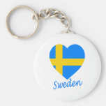 Sverigeflaggahjärta Nyckel Ringar