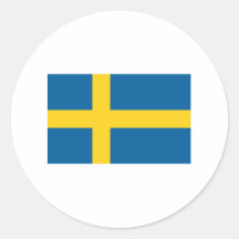 SverigeFLAGGAinternationell Rund Klistermärke
