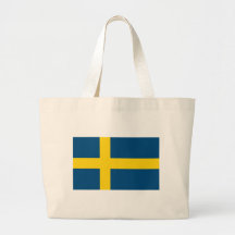 Sverigeflaggatotot hänger lös kassar