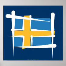 Sverigen borstar flagga affischer