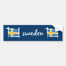 Sverigen borstar flagga bildekal