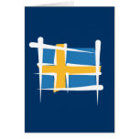 Sverigen borstar flagga hälsningskort