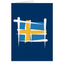 Sverigen borstar flagga hälsningskort