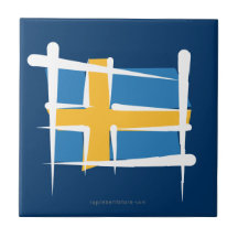 Sverigen borstar flagga kakel