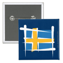 Sverigen borstar flagga pins