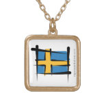 Sverigen borstar flagga skräddarsydda halsband