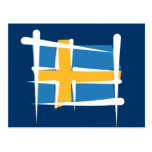 Sverigen borstar flagga vykort