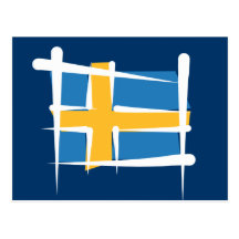Sverigen borstar flagga vykort