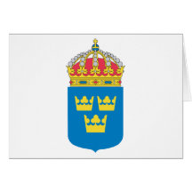 Sverigevapensköld (mindre) hälsnings kort
