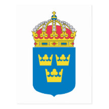 Sverigevapensköld (mindre) vykort