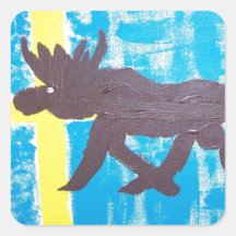 Swedish Moose Square Sticker