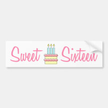 Sweet sixteen (födelsedagtårta) bildekaler