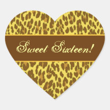 Sweet sixteen görar grön Leopardfödelsedag Klistermärken