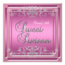 Sweet sixteen silver för 16 födelsedagrosor tonåri personliga tillkännagivande