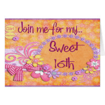 Sweet sixteenfödelsedagsfest inbjudan kort