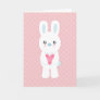 Sweet White Bunny Valentine Greeting kort