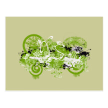 Swirly blommadesign vykort