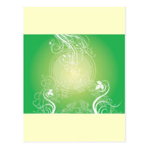 Swirly grönt vykort