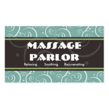 Swirly massagemottagningsrum visitkort mall