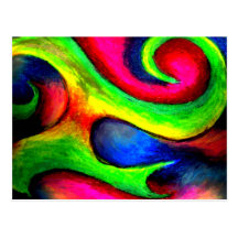 Swirly Twirly neonmönster Vykort
