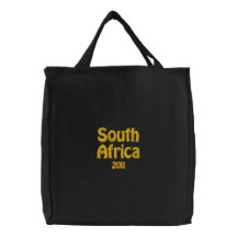 Sydafrika 2011 patriotiska fläktmerchandise broderade kassar