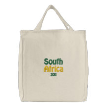 Sydafrika 2011 patriotiska fläktmerchandise broderad kasse