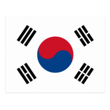 Sydkorea flaggavykort
