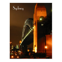 sydney överbryggar natt vykort