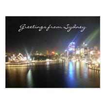 sydney stadsljus vykort