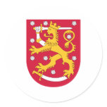 Symbol för Finland officiellt vapensköldheraldik Runda Klistermärken